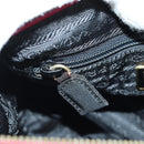 PRADA Schoudertas met Ketting Nylon Roze Goud Auth 166995A-23