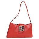 Salvatore Ferragamo Shoulder Bag Leather Red Silver Auth 166996A-1