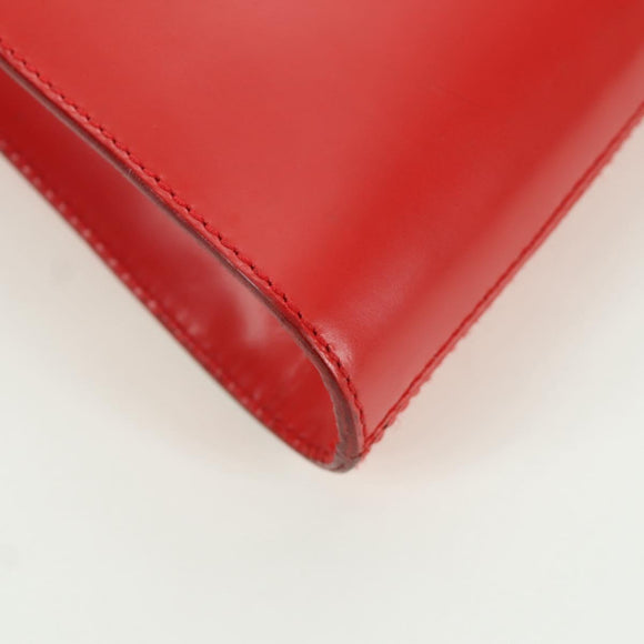 Salvatore Ferragamo Shoulder Bag Leather Red Silver Auth 166996A