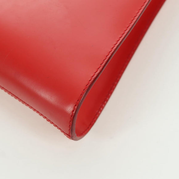 Salvatore Ferragamo Shoulder Bag Leather Red Silver Auth 166996A