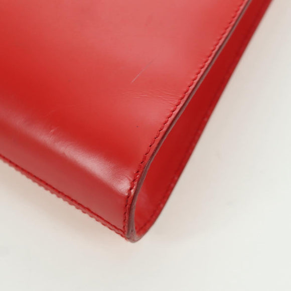 Salvatore Ferragamo Shoulder Bag Leather Red Silver Auth 166996A