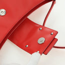 Salvatore Ferragamo Shoulder Bag Leather Red Silver Auth 166996A-16