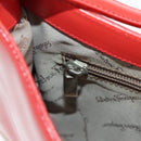 Salvatore Ferragamo Shoulder Bag Leather Red Silver Auth 166996A-21