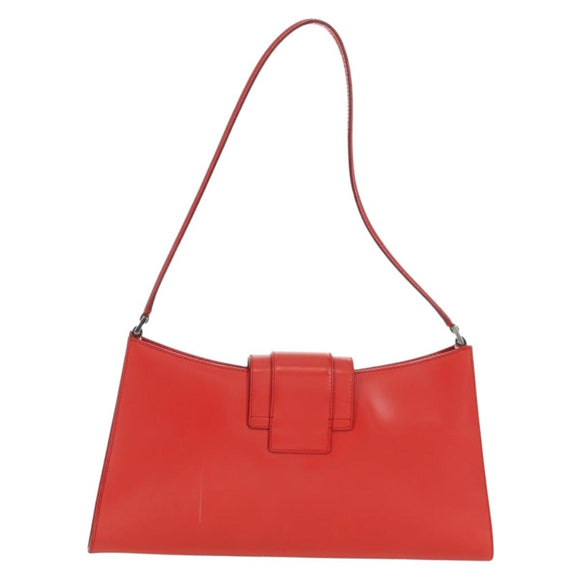 Salvatore Ferragamo Shoulder Bag Leather Red Silver Auth 166996A
