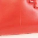 Salvatore Ferragamo Shoulder Bag Leather Red Silver Auth 166996A-4