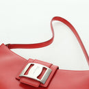 Salvatore Ferragamo Shoulder Bag Leather Red Silver Auth 166996A-9