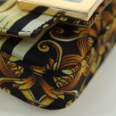 FENDI × VERSACE FENDACE Mamma Baguette Pouch Nylon Black Gold Tone Auth 166998SM-15