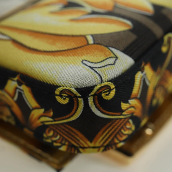 FENDI × VERSACE FENDACE Mamma Baguette Pouch Nylon Black Gold Tone Auth 166998SM