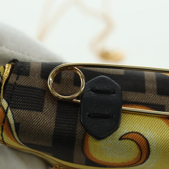 FENDI × VERSACE FENDACE Mamma Baguette Pouch Nylon Black Gold Tone Auth 166998SM