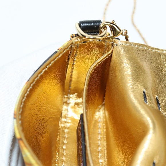 FENDI × VERSACE FENDACE Mamma Baguette Pouch Nylon Black Gold Tone Auth 166998SM