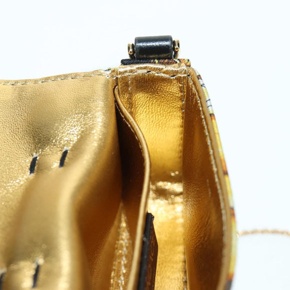 FENDI × VERSACE FENDACE Mamma Baguette Pouch Nylon Black Gold Tone Auth 166998SM