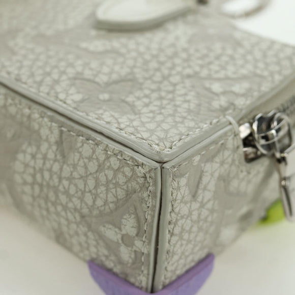 LOUIS VUITTON Monogram Taurillon Climbing Pouch Gray MP3383 LV Auth 167003SM
