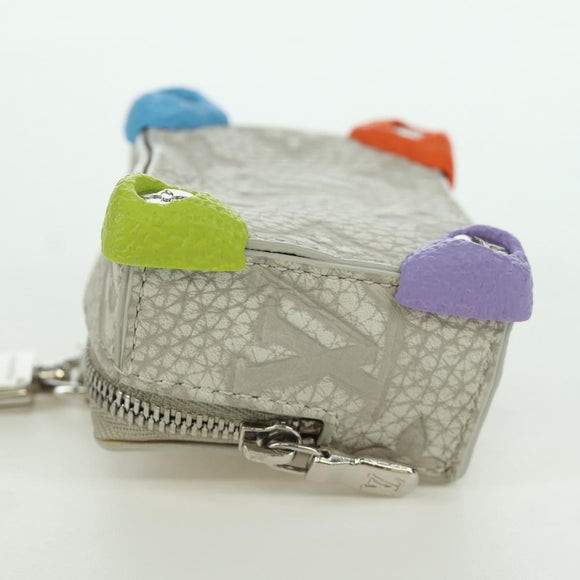 LOUIS VUITTON Monogram Taurillon Climbing Pouch Gray MP3383 LV Auth 167003SM