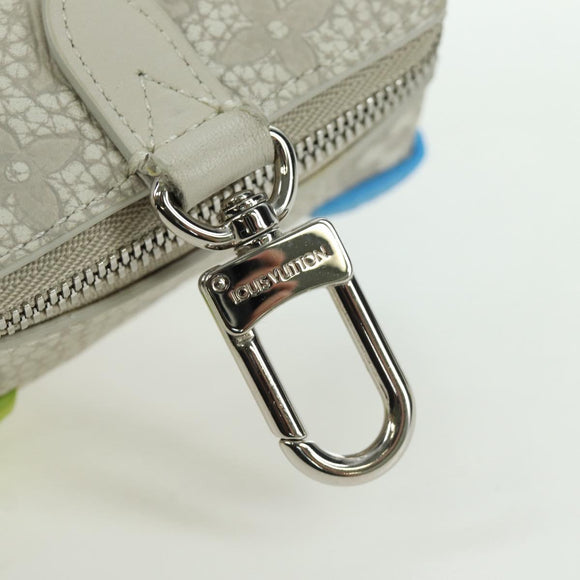 LOUIS VUITTON Monogram Taurillon Climbing Pouch Gray MP3383 LV Auth 167003SM