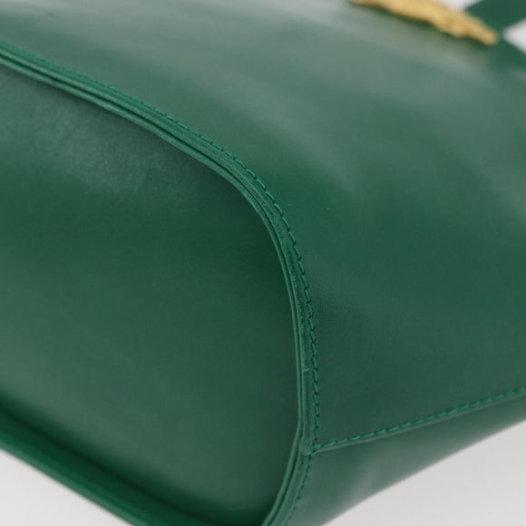 Salvatore Ferragamo Shoulder Bag Leather Green Gold Auth 167004A