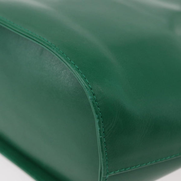 Salvatore Ferragamo Shoulder Bag Leather Green Gold Auth 167004A