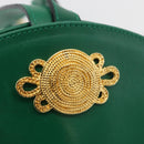Salvatore Ferragamo Shoulder Bag Leather Green Gold Auth 167004A-17