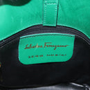 Salvatore Ferragamo Shoulder Bag Leather Green Gold Auth 167004A-11