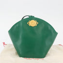 Salvatore Ferragamo Shoulder Bag Leather Green Gold Auth 167004A-12