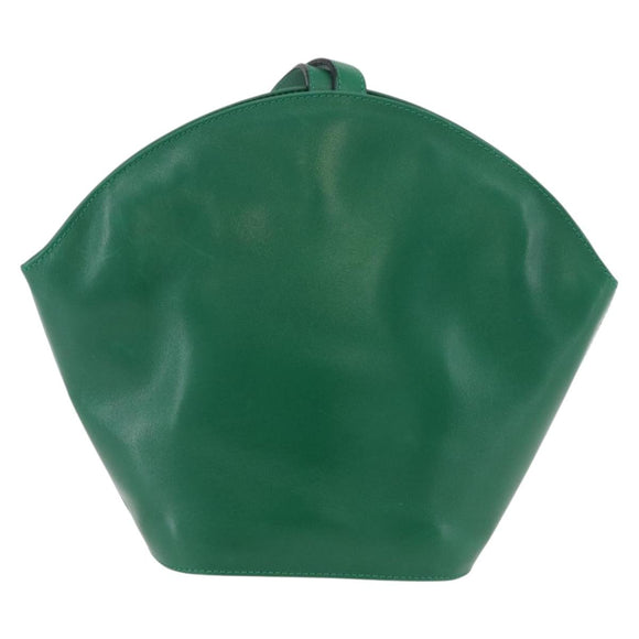 Salvatore Ferragamo Shoulder Bag Leather Green Gold Auth 167004A