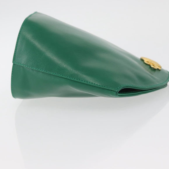 Salvatore Ferragamo Shoulder Bag Leather Green Gold Auth 167004A