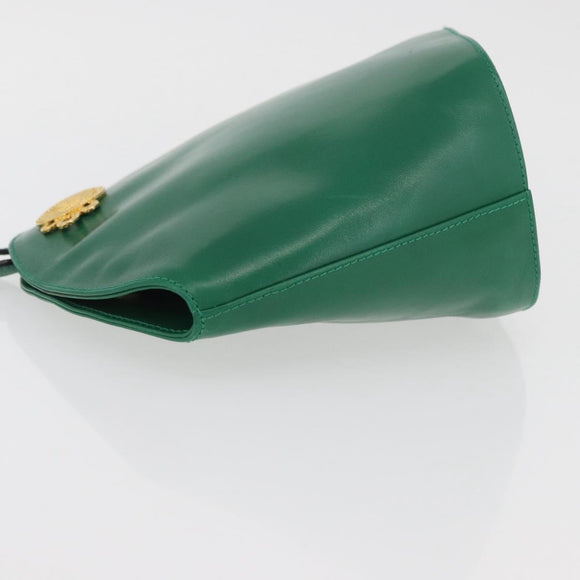 Salvatore Ferragamo Shoulder Bag Leather Green Gold Auth 167004A