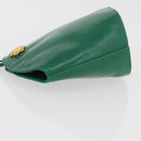 Salvatore Ferragamo Shoulder Bag Leather Green Gold Auth 167004A-4