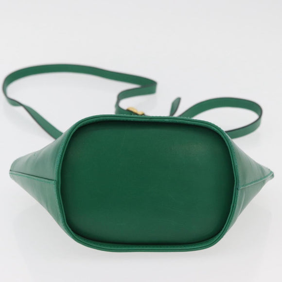 Salvatore Ferragamo Shoulder Bag Leather Green Gold Auth 167004A