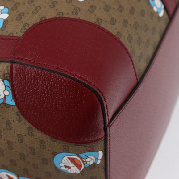 GUCCI Micro GG Supreme GUCCI × Doraemon Bag PVC 2way Beige 647815 Auth 167008SM