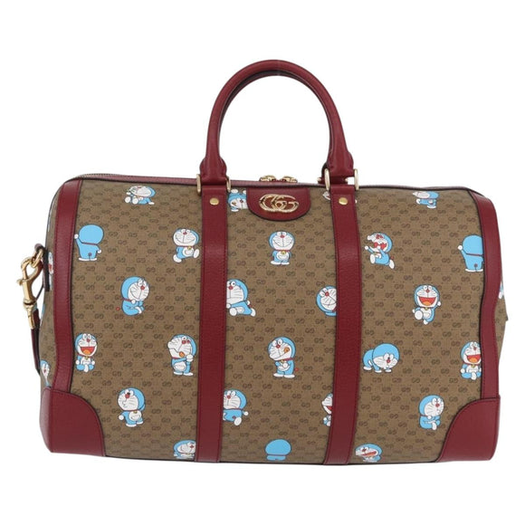 GUCCI Micro GG Supreme GUCCI × Doraemon Bag PVC 2way Beige 647815 Auth 167008SM