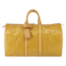 LOUIS VUITTON Monogram Vernis Mercer Boston Bag Beige M91000 LV Auth 167011A-13