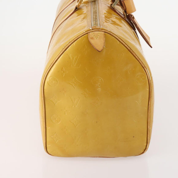 LOUIS VUITTON Monogram Vernis Mercer Boston Bag Beige M91000 LV Auth 167011A