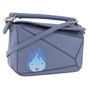 LOEWE Ghibli Mini Puzzle Bag Studio Ghibli Calcifer Leather Blue Auth 167017SM-1