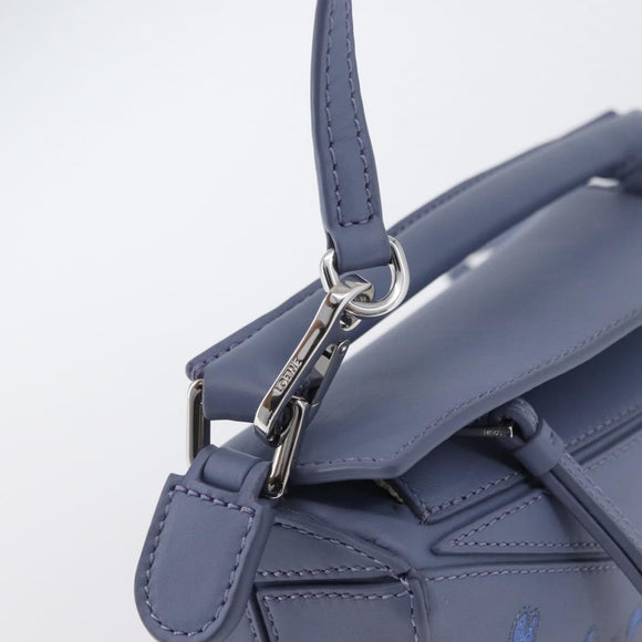 LOEWE Ghibli Mini Puzzle Bag Studio Ghibli Calcifer Leather Blue Auth 167017SM