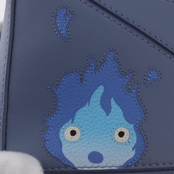 LOEWE Ghibli Mini Puzzle Bag Studio Ghibli Calcifer Leather Blue Auth 167017SM
