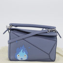 LOEWE Ghibli Mini Puzzle Bag Studio Ghibli Calcifer Leather Blue Auth 167017SM-12
