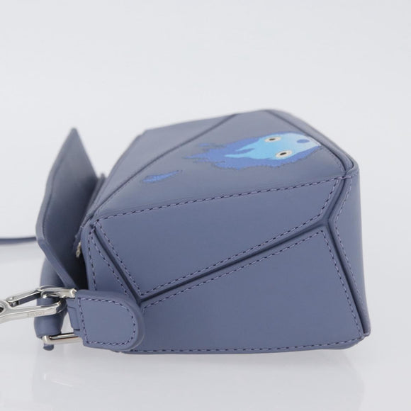 LOEWE Ghibli Mini Puzzle Bag Studio Ghibli Calcifer Leather Blue Auth 167017SM
