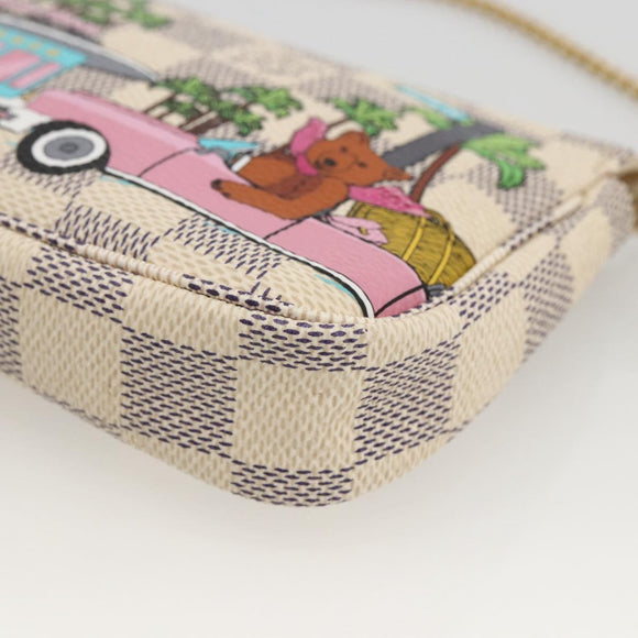 LOUIS VUITTON Azur Vivienne Mini Pochette Accessoires N60487 LV Auth 167035SM