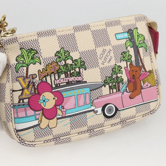 LOUIS VUITTON Azur Vivienne Mini Pochette Accessoires N60487 LV Auth 167035SM