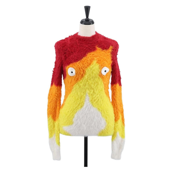 LOEWE × Ghibli Calcifer Sweater Howl's Moving Castle Polyamide Red Auth 167038SM