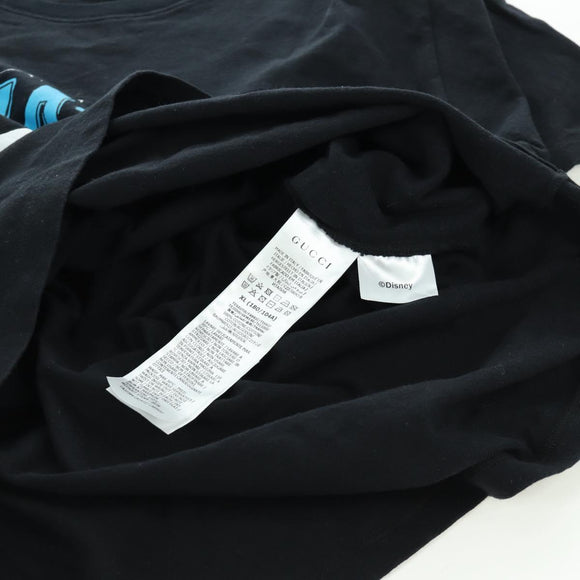 GUCCI GUCCIxDisney Donald Short Sleeved T Shirt Cotton Black Auth 167055M