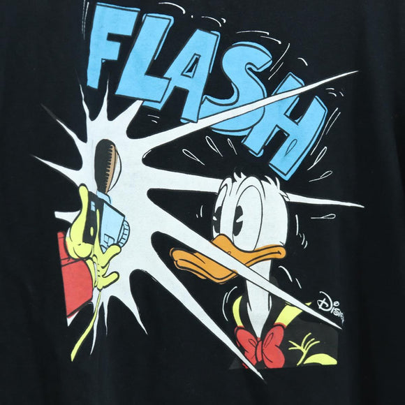 GUCCI GUCCIxDisney Donald Short Sleeved T Shirt Cotton Black Auth 167055M