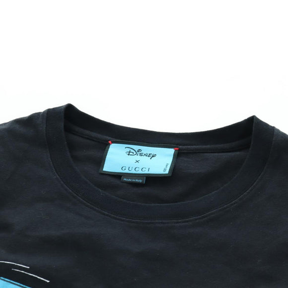 GUCCI GUCCIxDisney Donald Short Sleeved T Shirt Cotton Black Auth 167055M