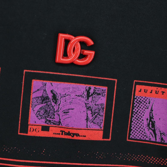 DOLCE&GABBANA D&G × Jujutsu Kaisen T Shirt Cotton Black Auth 167064SM