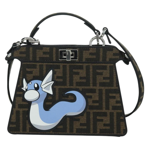 FENDI x FRGMT x POKÉMON Zucca Peek A Boo Dratini Bag 2way Brown Auth 167065SM