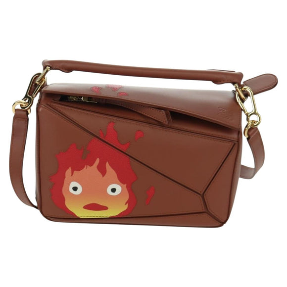 LOEWE × Ghibli Howl's Moving Castle Puzzle Small Calcifer Leather 2way 167069SM