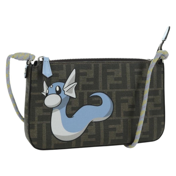 FENDI Zucca Canvas Miniryu FENDI x FRGMT x POKÉMON Bag Black Brown Auth 167070SM
