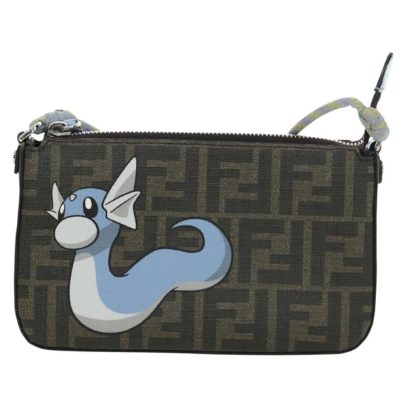 FENDI Zucca Canvas Miniryu FENDI x FRGMT x POKÉMON Bag Black Brown Auth 167070SM