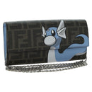 FENDI x FRGMT x POKÉMON Zucca Canvas Schulterportemonnaie Mini Ryu Auth 167075SM-1
