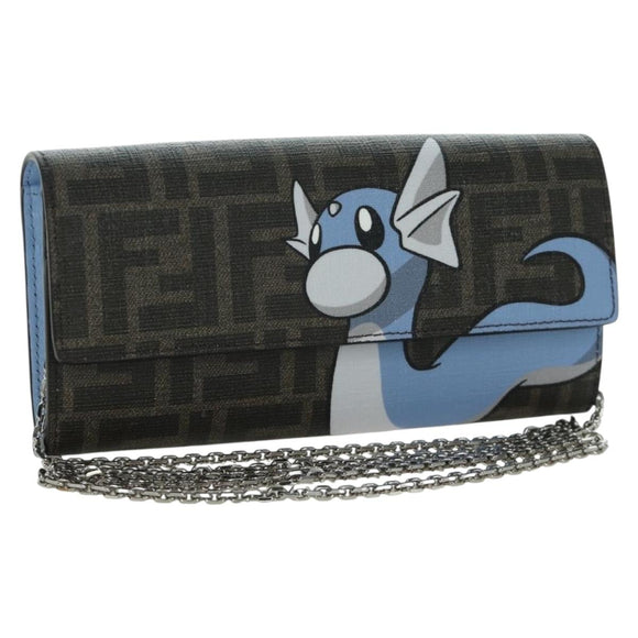 FENDI x FRGMT x POKÉMON Zucca Canvas Schulterportemonnaie Mini Ryu Auth 167075SM